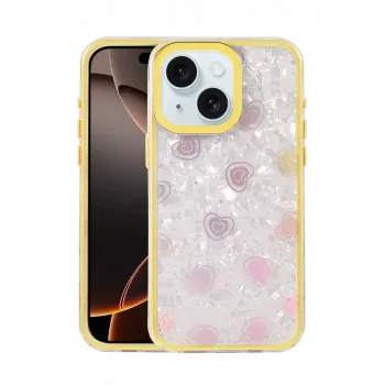 Newface Apple iPhone 14 Lumi Desenli Kapak - Sarı
