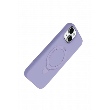 Newface Apple iPhone 15 Plus Regal Magsafe Standlı Kapak - Lila