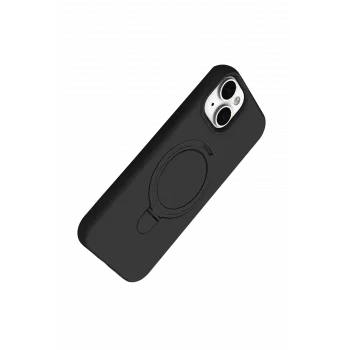 Newface Apple iPhone 15 Plus Regal Magsafe Standlı Kapak - Siyah