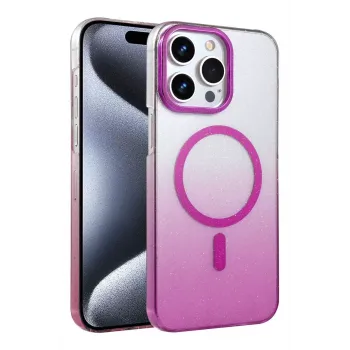 Newface Apple iPhone 15 Pro Max Glossy Magsafe Kapak - Mor