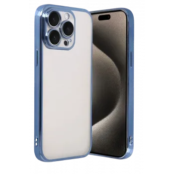 Newface Apple iPhone 15 Pro Max Razer Lensli Silikon - Açık Mavi