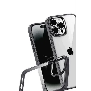 Newface Apple iPhone 15 Pro Max Razer Lensli Silikon - Siyah