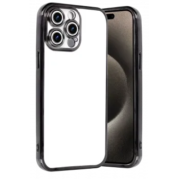 Newface Apple iPhone 15 Pro Max Razer Lensli Silikon - Siyah