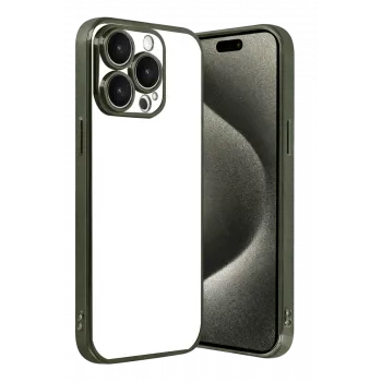 Newface Apple iPhone 15 Pro Max Razer Lensli Silikon - Yeşil