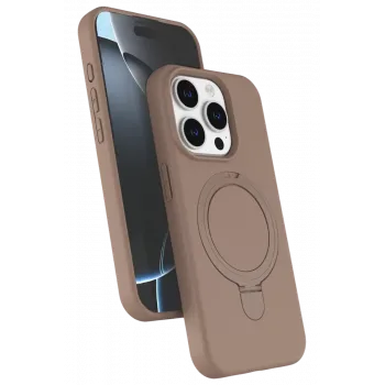 Newface Apple iPhone 15 Pro Max Regal Magsafe Standlı Kapak - Çöl Titanyum