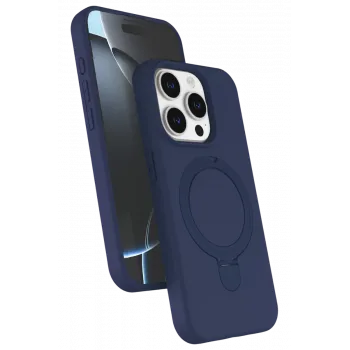 Newface Apple iPhone 15 Pro Max Regal Magsafe Standlı Kapak - Lacivert