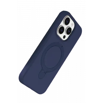 Newface Apple iPhone 15 Pro Max Regal Magsafe Standlı Kapak - Lacivert