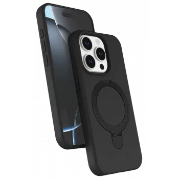 Newface Apple iPhone 15 Pro Max Regal Magsafe Standlı Kapak - Siyah