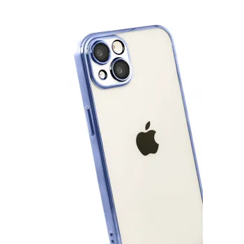 Newface Apple iPhone 15 Razer Lensli Silikon - Açık Mavi