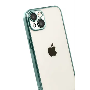 Newface Apple iPhone 15 Razer Lensli Silikon - Yeşil