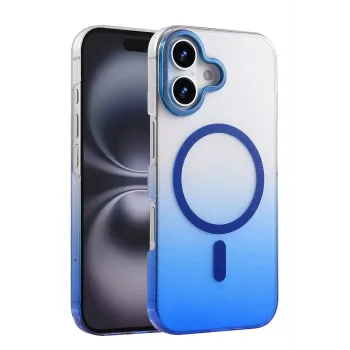 Newface Apple iPhone 16 Glossy Magsafe Kapak - Mavi