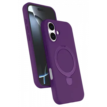 Newface Apple iPhone 16 Plus Regal Magsafe Standlı Kapak - Derin Mor