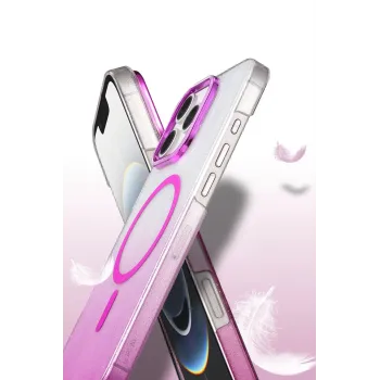 Newface Apple iPhone 16 Pro Max Glossy Magsafe Kapak - Pembe