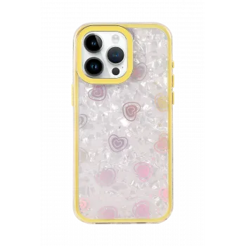 Newface Apple iPhone 16 Pro Max Lumi Desenli Kapak - Sarı
