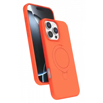 Newface Apple iPhone 16 Pro Regal Magsafe Standlı Kapak - Turuncu