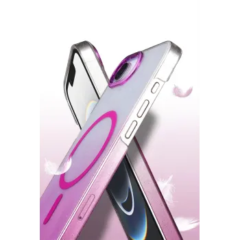 Newface Apple iPhone 16E Glossy Magsafe Kapak - Mor