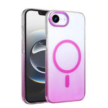 Newface Apple iPhone 16E Glossy Magsafe Kapak - Mor