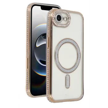 Newface Apple iPhone 16E Joke Simli Magneticsafe Kılıf - Gold