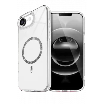 Newface Apple iPhone 16E Live Diamond Magsafe Kapak - Şeffaf