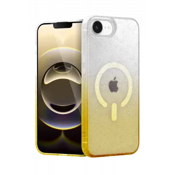 Newface Apple iPhone 16E Pummel Shiny Magsafe Kapak - Gold