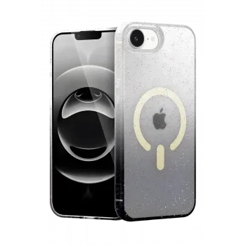 Newface Apple iPhone 16E Pummel Shiny Magsafe Kapak - Siyah