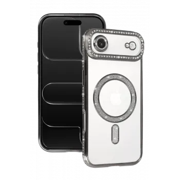 Newface Apple iPhone 17 Air Joke Simli Magneticsafe Kılıf - Gümüş