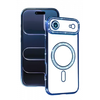 Newface Apple iPhone 17 Air Joke Simli Magneticsafe Kılıf - Mavi