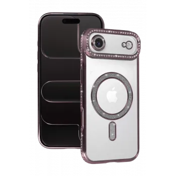 Newface Apple iPhone 17 Air Joke Simli Magneticsafe Kılıf - Pembe
