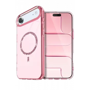 Newface Apple iPhone 17 Air Live Diamond Magsafe Kapak - Pembe