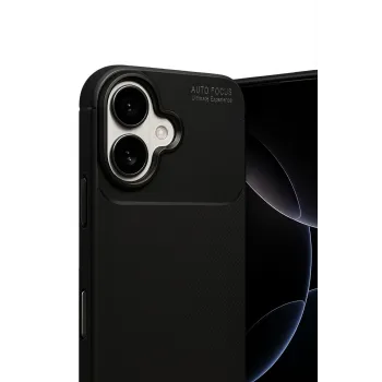 Newface Apple iPhone 17 Auto Focus Karbon Kapak - Siyah