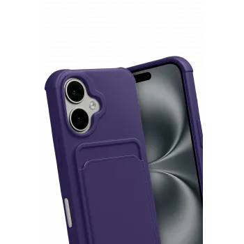 Newface Apple iPhone 17 Kelvin Kartvizitli Silikon - Derin Mor