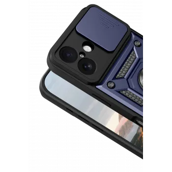 Newface Apple iPhone 17 Pars Lens Yüzüklü Silikon - Lacivert