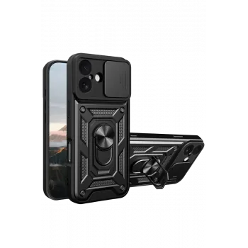 Newface Apple iPhone 17 Pars Lens Yüzüklü Silikon - Siyah