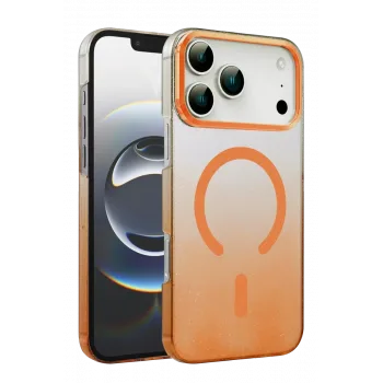 Newface Apple iPhone 17 Pro Glossy Magsafe Kapak - Turuncu