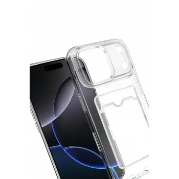 Newface Apple iPhone 17 Pro Kart Şeffaf Silikon - Şeffaf