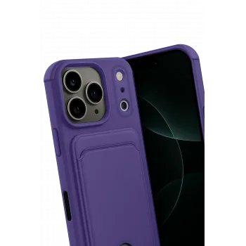 Newface Apple iPhone 17 Pro Kelvin Kartvizitli Silikon - Derin Mor