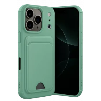 Newface Apple iPhone 17 Pro Max Kelvin Kartvizitli Silikon - Açık Yeşil