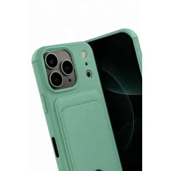 Newface Apple iPhone 17 Pro Max Kelvin Kartvizitli Silikon - Açık Yeşil