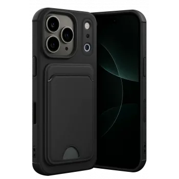 Newface Apple iPhone 17 Pro Max Kelvin Kartvizitli Silikon - Siyah
