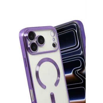 Newface Apple iPhone 17 Pro Max Kross Magneticsafe Kapak - Mor