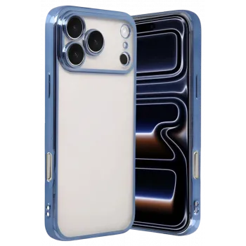 Newface Apple iPhone 17 Pro Razer Lensli Silikon - Açık Mavi