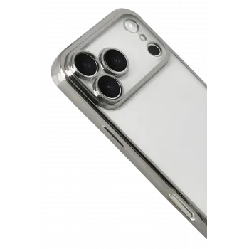 Newface Apple iPhone 17 Pro Razer Lensli Silikon - Gümüş