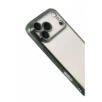 Newface Apple iPhone 17 Pro Razer Lensli Silikon - Yeşil