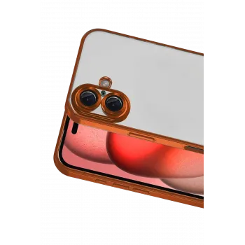 Newface Apple iPhone 17 Razer Lensli Silikon - Turuncu