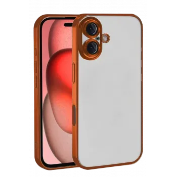 Newface Apple iPhone 17 Razer Lensli Silikon - Turuncu