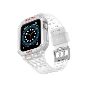 Newface Apple Watch 42mm KR401 Silikon Kordon - Şeffaf
