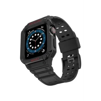 Newface Apple Watch 42mm KR401 Silikon Kordon - Siyah