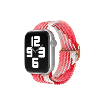 Newface Apple Watch 42mm Star Kordon - Pembe-Kırmızı
