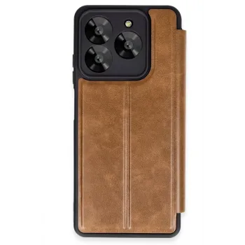 Newface General Mobile Era 30 Kılıf Flip Cover - Taba