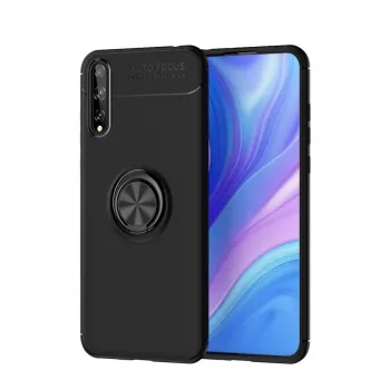 Newface Huawei P Smart S Kılıf Range Yüzüklü Silikon - Siyah